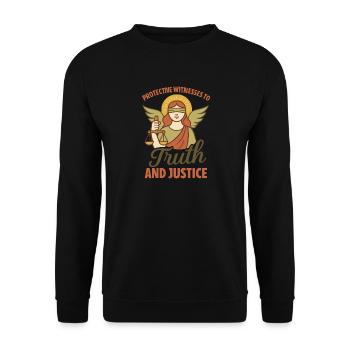 Forensic Nurse Practitioner TRuht & Justice - Unisex Pullover - Schwarz - Vorne - Alina (178cm) & Michal (187cm)