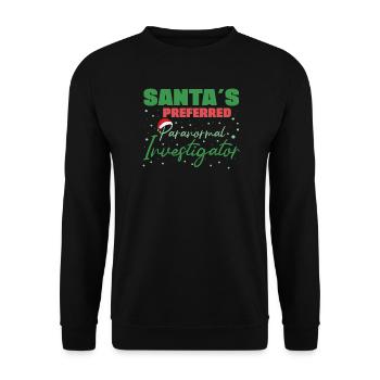Santa`s Preferred Paranormal Ghost Hunter Gifts - Unisex Pullover - Schwarz - Vorne - Alina (178cm) & Michal (187cm)