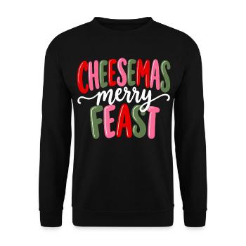 Cheesemas Käse Weihnachten lustig Käseliebhaber - Unisex Pullover - Schwarz - Vorne - Alina (178cm) & Michal (187cm)