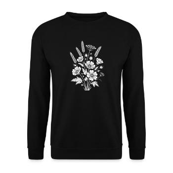 Blumen-Silhouetten-Strauß - Unisex Pullover - Schwarz - Vorne - Alina (178cm) & Michal (187cm)