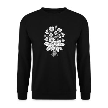 Monochrome Strauß-Linienzeichnung - Unisex Pullover - Schwarz - Vorne - Alina (178cm) & Michal (187cm)
