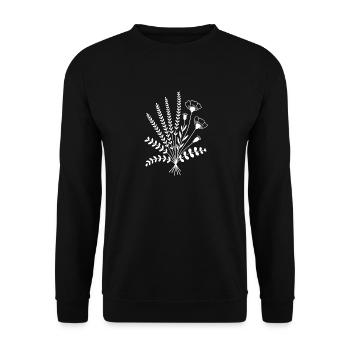 Schwarzweißer Blumenstrauß - Unisex Pullover - Schwarz - Vorne - Alina (178cm) & Michal (187cm)