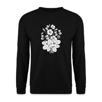 Blumenstrauß-Silhouette - Unisex Pullover - Schwarz - Vorne - Alina (178cm) & Michal (187cm)