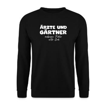 Ärzte und Gärtner: Fehler unter Erde - Unisex Pullover - Schwarz - Vorne - Alina (178cm) & Michal (187cm)