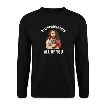 Disappointments Jesus mit Cane Corso - Unisex Pullover - Schwarz - Vorne - Alina (178cm) & Michal (187cm)