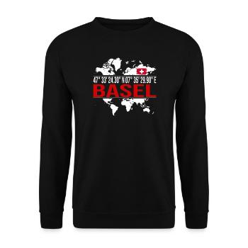 Basel - Unisex Pullover - Schwarz - Vorne - Alina (178cm) & Michal (187cm)
