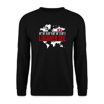 Luganer See - Unisex Pullover - Schwarz - Vorne - Alina (178cm) & Michal (187cm)