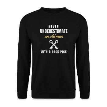Schlosser Lockpicking Schließtechnik Schlüsseldien - Unisex Pullover - Schwarz - Vorne - Alina (178cm) & Michal (187cm)