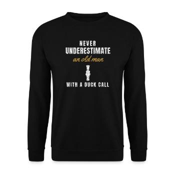 Wasserwild Stockente Jagd Humor Lockjagd Entenjagd - Unisex Pullover - Schwarz - Vorne - Alina (178cm) & Michal (187cm)