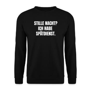Spätdienst Weihnachten - Unisex Pullover - Schwarz - Vorne - Alina (178cm) & Michal (187cm)