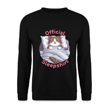 Offizielles Katzen-schlafshirt - Unisex Pullover - Schwarz - Vorne - Alina (178cm) & Michal (187cm)