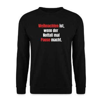 Notfallpause - Unisex Pullover - Schwarz - Vorne - Alina (178cm) & Michal (187cm)