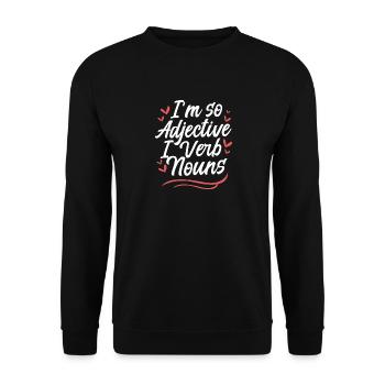 Grammatik Englisch Rechtschreibung - Unisex Pullover - Schwarz - Vorne - Alina (178cm) & Michal (187cm)