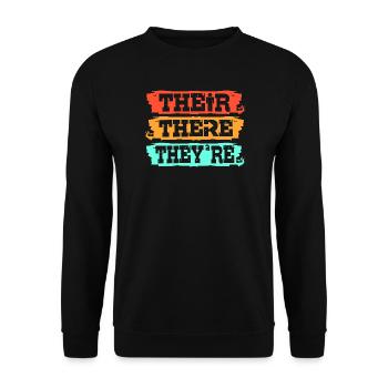 Grammatik Englisch Rechtschreibung - Unisex Pullover - Schwarz - Vorne - Alina (178cm) & Michal (187cm)