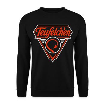 Teufel oder Engel Teufelchen - Unisex Pullover - Schwarz - Vorne - Alina (178cm) & Michal (187cm)