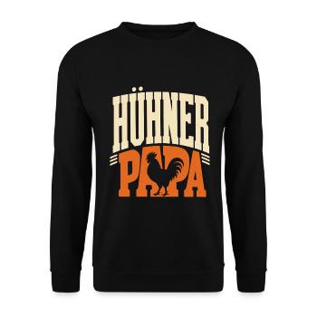Hühner Papa - Hühnerbesitzer - Unisex Pullover - Schwarz - Vorne - Alina (178cm) & Michal (187cm)