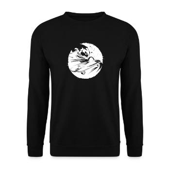 Skateboarding Grafik - Unisex Pullover - Schwarz - Vorne - Alina (178cm) & Michal (187cm)