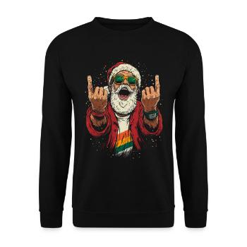 Santa chillax - Unisex Pullover - Schwarz - Vorne - Alina (178cm) & Michal (187cm)