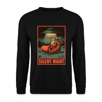 Silent Night Aliens - Unisex Pullover - Schwarz - Vorne - Alina (178cm) & Michal (187cm)