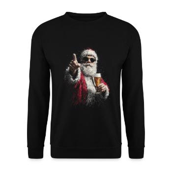Beer Santa - Unisex Pullover - Schwarz - Vorne - Alina (178cm) & Michal (187cm)