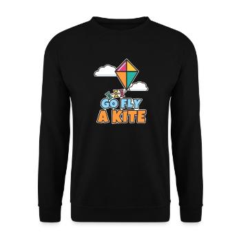 Geh und lass einen Drachen steigen - Unisex Pullover - Schwarz - Vorne - Alina (178cm) & Michal (187cm)
