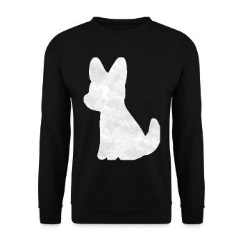Welpe Silhouette - Unisex Pullover - Schwarz - Vorne - Alina (178cm) & Michal (187cm)