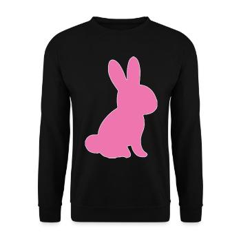 Pinker Hase Lieblingstier Mädchen - Unisex Pullover - Schwarz - Vorne - Alina (178cm) & Michal (187cm)