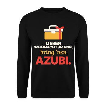 Lieber Weihnachtsmann, bring 'nen Azubi - Unisex Pullover - Schwarz - Vorne - Alina (178cm) & Michal (187cm)