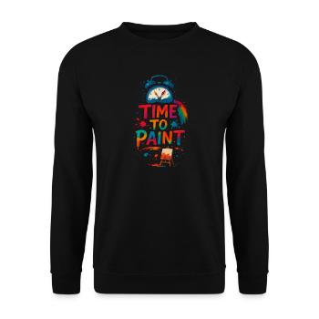 Time To Paint - Unisex Pullover - Schwarz - Vorne - Alina (178cm) & Michal (187cm)