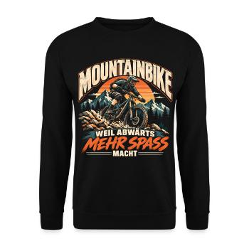 Downhill Mountainbike Spruch - Unisex Pullover - Schwarz - Vorne - Alina (178cm) & Michal (187cm)