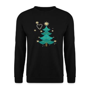 Christbaum - Unisex Pullover - Schwarz - Vorne - Alina (178cm) & Michal (187cm)