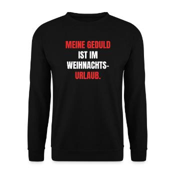 Geduld im Urlaub - Unisex Pullover - Schwarz - Vorne - Alina (178cm) & Michal (187cm)