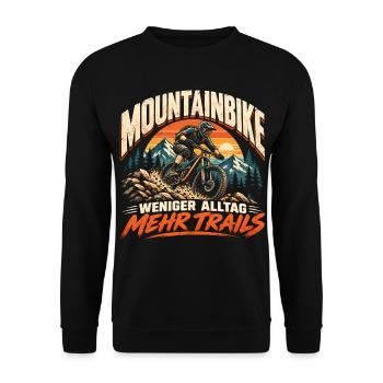 Mountainbike Mehr Trails - Unisex Pullover - Schwarz - Vorne - Alina (178cm) & Michal (187cm)