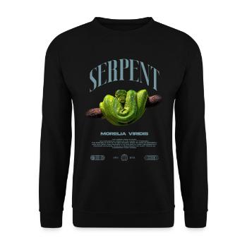 Green Tree Python Modern Reptile Keeper Streetwear - Unisex Pullover - Schwarz - Vorne - Alina (178cm) & Michal (187cm)