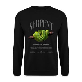 Green Tree Python Modern Reptile Keeper Streetwear - Unisex Pullover - Schwarz - Vorne - Alina (178cm) & Michal (187cm)