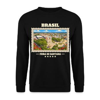 Brasilien Feira de Santana Vintage Reisemarke - Unisex Pullover - Schwarz - Vorne - Alina (178cm) & Michal (187cm)