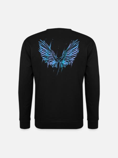 Blaue Engelsflügel Engel Kostüm - Unisex Pullover - Schwarz