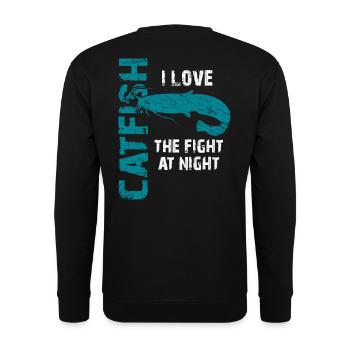 Catfish Fishing Sport Fishing Strong Fish - Unisex Sweatshirt - black - Back - Michal (187cm)