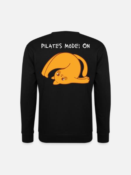 Lustiges Pilates Katzen Motiv | Pilates Mode ON - Unisex Pullover - Schwarz