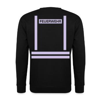 Feuerwehr Reflex Rücken - Unisex Pullover - Schwarz - Hinten - Michal (187cm)