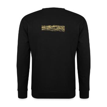 Holz Maserung Struktur Faser Jahresringe - Unisex Pullover - Schwarz - Hinten - Michal (187cm)