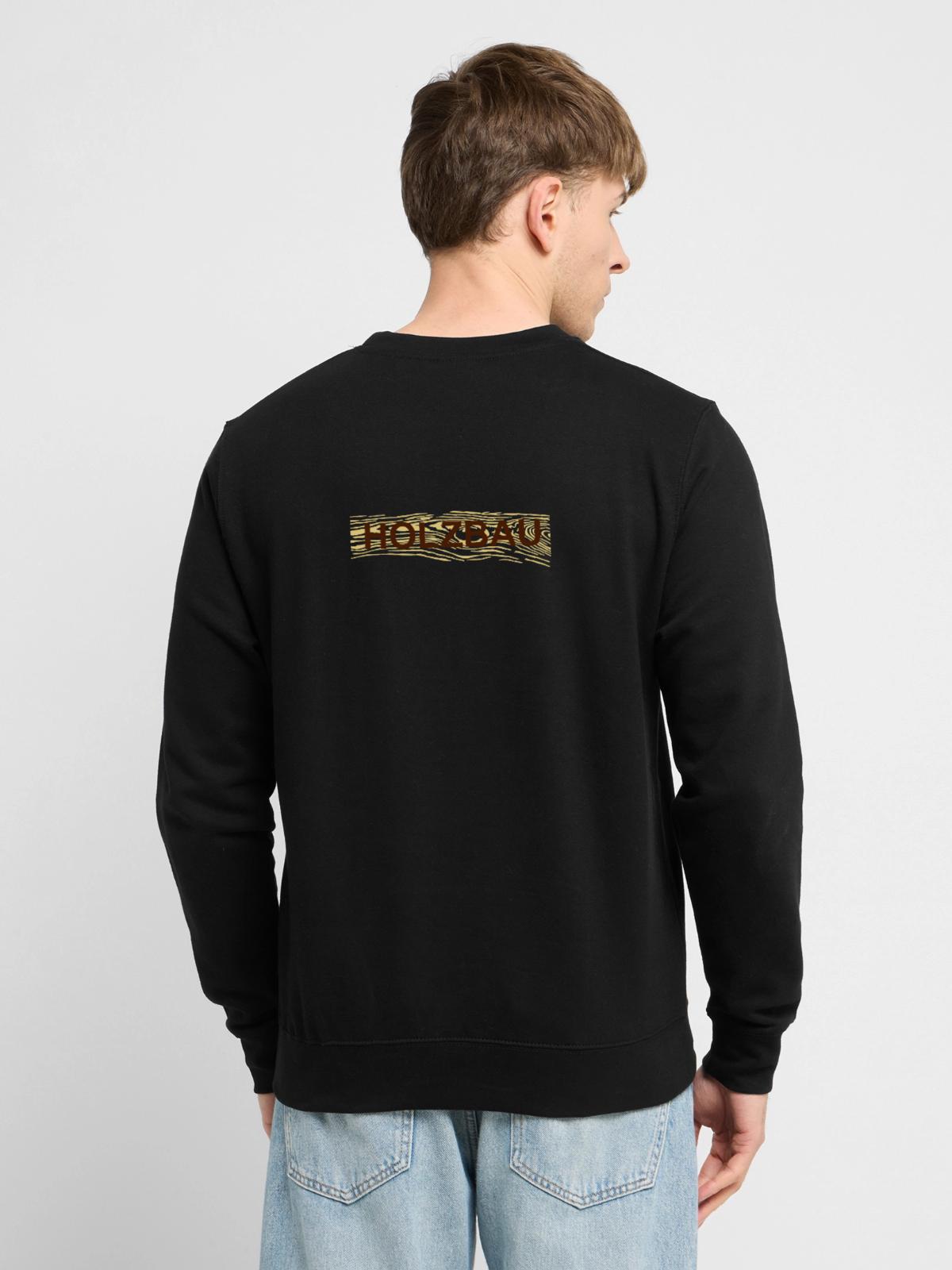 Holzbau - Unisex Pullover - Schwarz - Hinten - Michal (187cm)