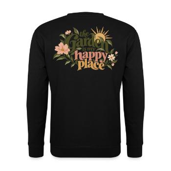 The Garden Is My Happy Place - Unisex Pullover - Schwarz - Hinten - Michal (187cm)