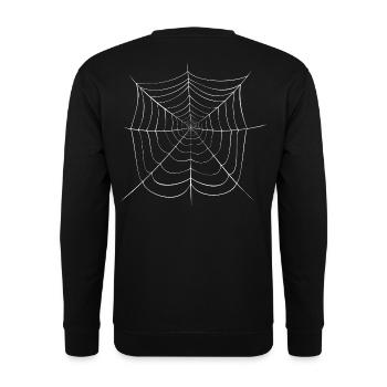Spinnennetz ohne Spinne Halloween Netz web vintage - Unisex Pullover - Schwarz - Hinten - Michal (187cm)