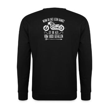 Wenn Du Das Lesen Kannst Alte Vom Bock Gefallen - Unisex Pullover - Schwarz - Hinten - Michal (187cm)