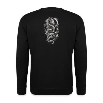 Japanischer Drache  - Unisex Pullover - Schwarz - Hinten - Michal (187cm)