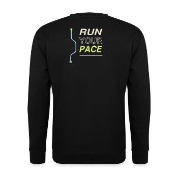 Run Your Pace - Unisex Pullover - Schwarz - Hinten - Michal (187cm)