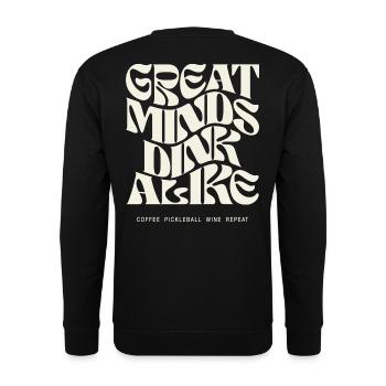 Great Minds Dink Alike Pickleball Design - Unisex Pullover - Schwarz - Hinten - Michal (187cm)