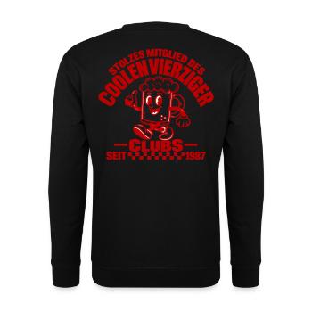 40er Club 1987 – Stolzer Jahrgang - Unisex Pullover - Schwarz - Hinten - Michal (187cm)