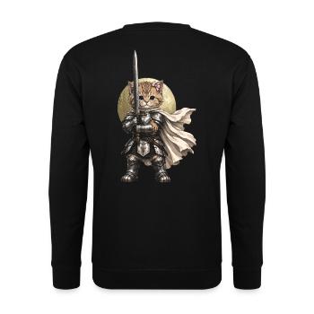 Süßer Kätzchenritter in Rüstung – Tiktok - Unisex Pullover - Schwarz - Hinten - Michal (187cm)